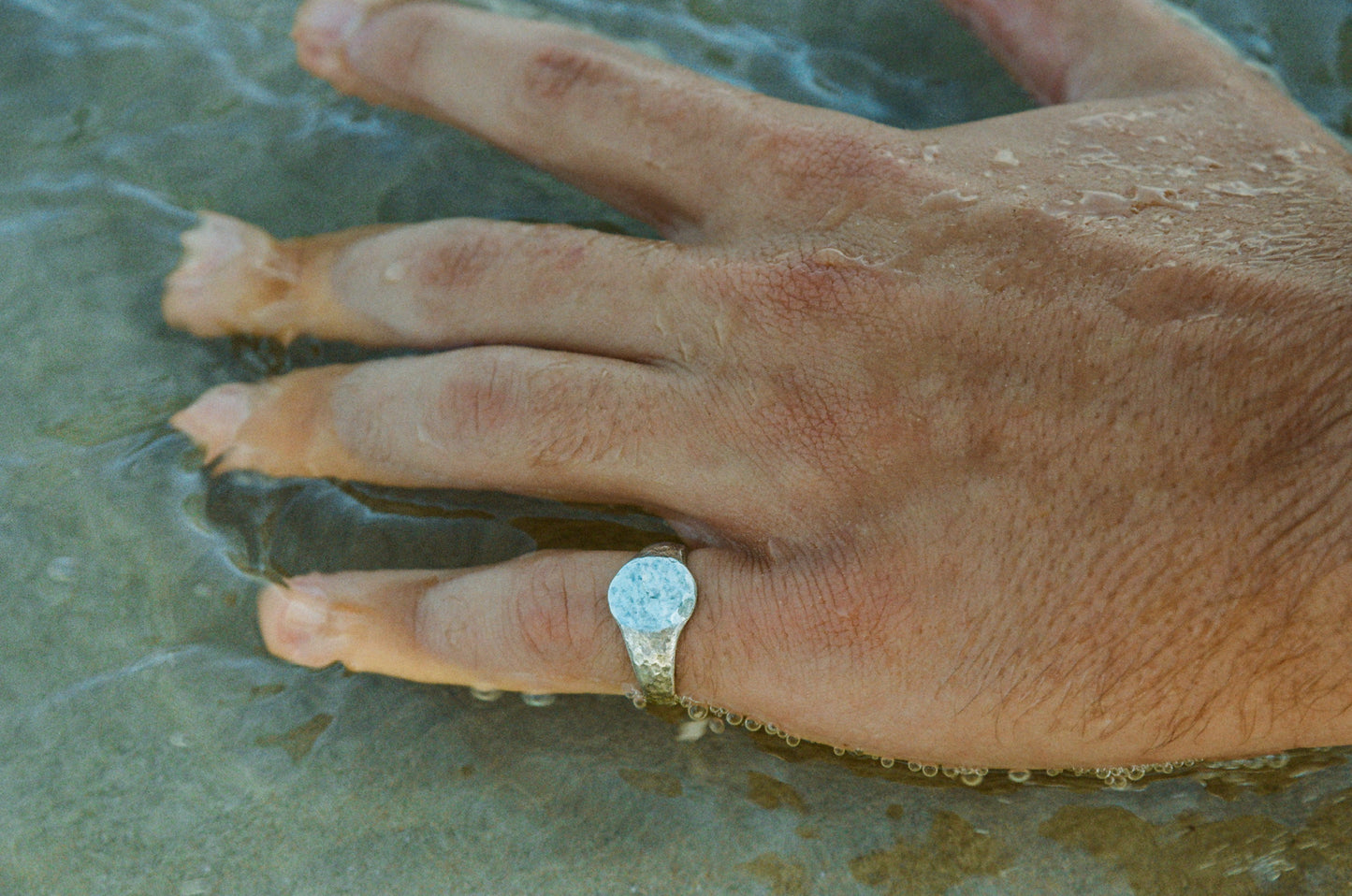 BEATEN STAMP ring