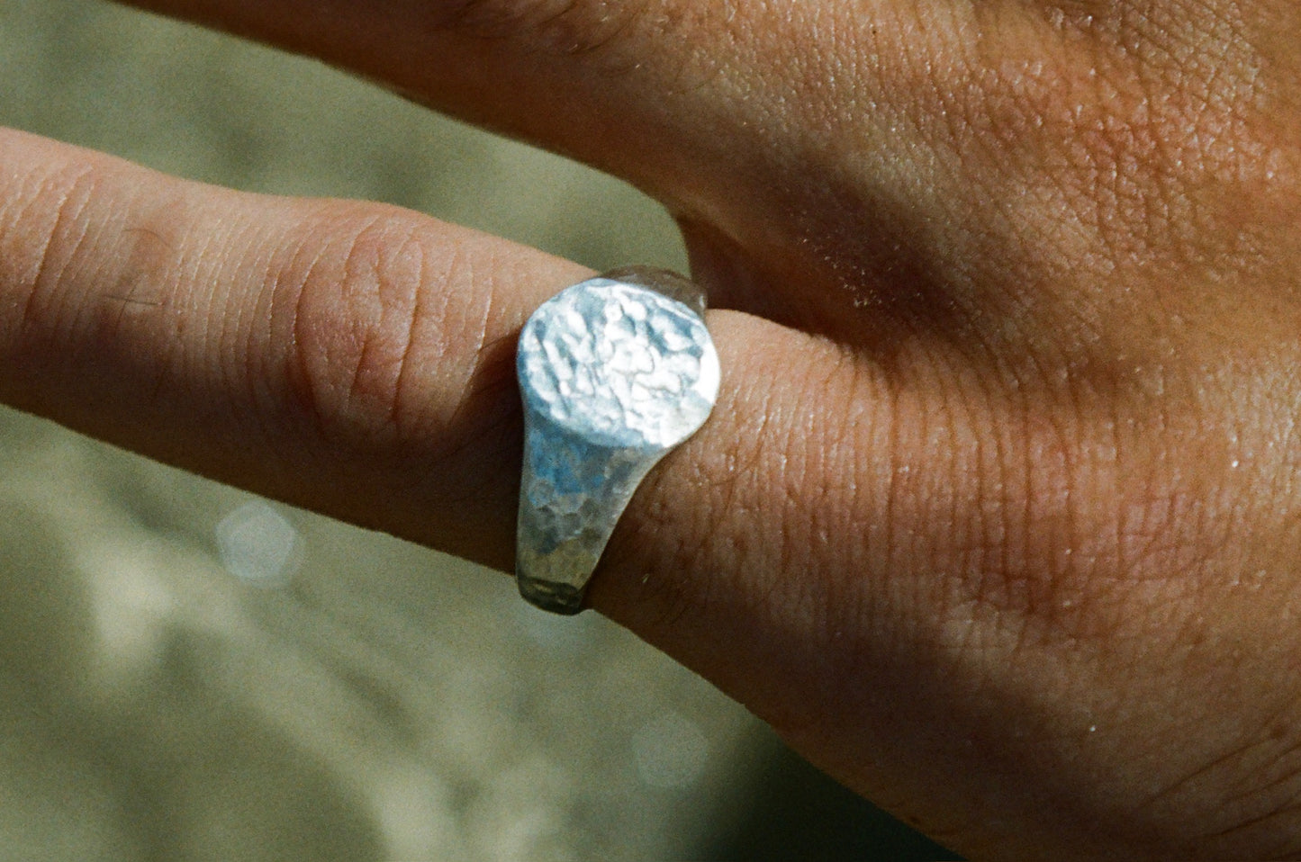 BEATEN STAMP ring