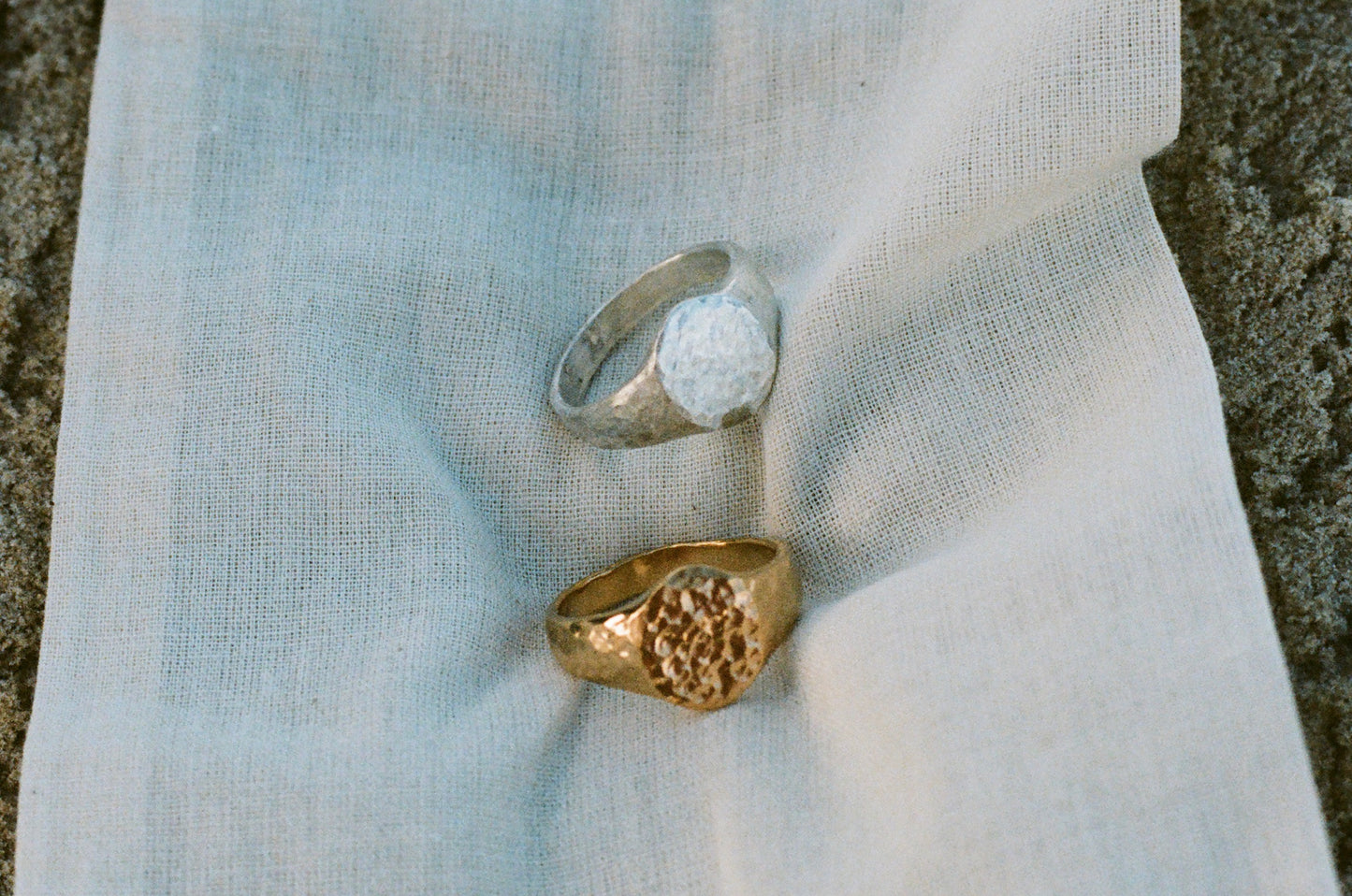 BEATEN STAMP ring