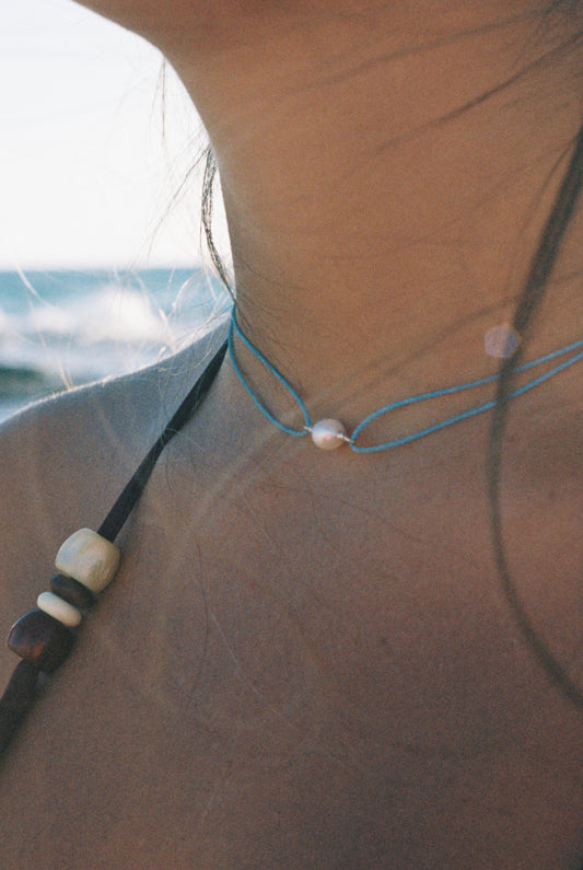 Macrame ROUND PEARL necklace